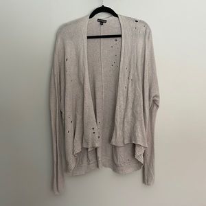 EXPRESS- Size Medium- Beige Distressed Cardigan